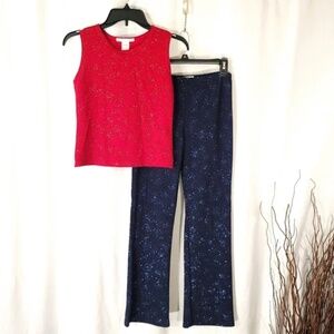 Kids XL Burst Pattern Glitter Top & Bottom